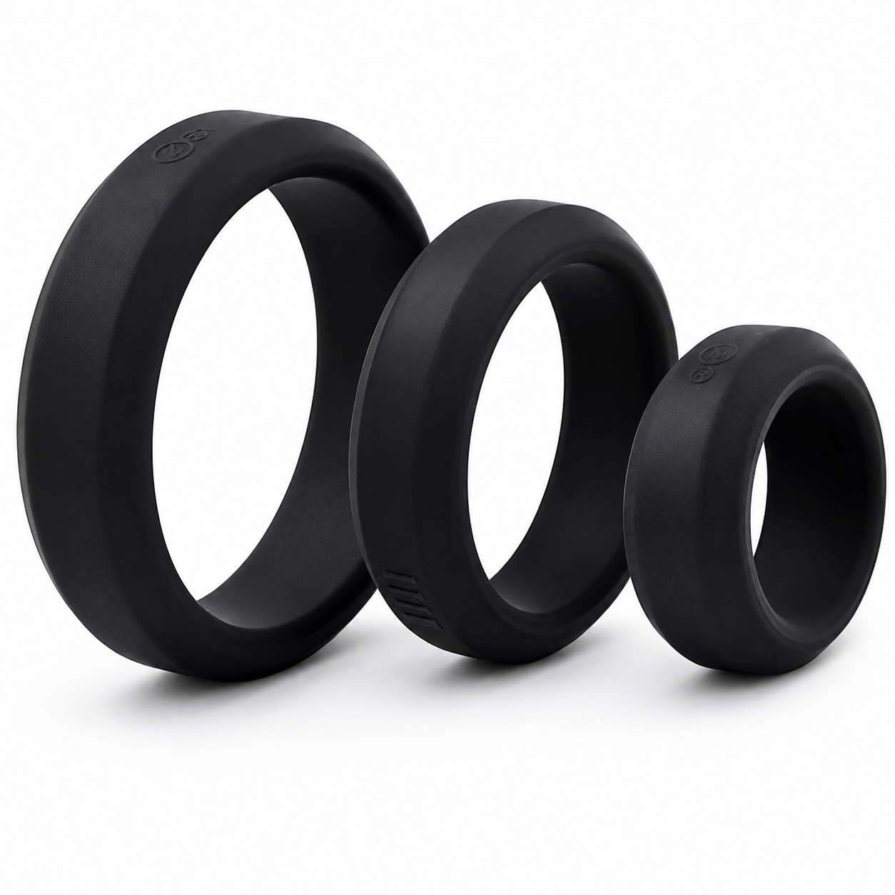 Triple Black Silicone Cock Rings Triple Black Silicone Cock Rings
