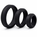 Triple Black Silicone Cock Rings